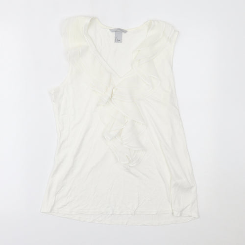 H&M Womens White   Basic Blouse Size L