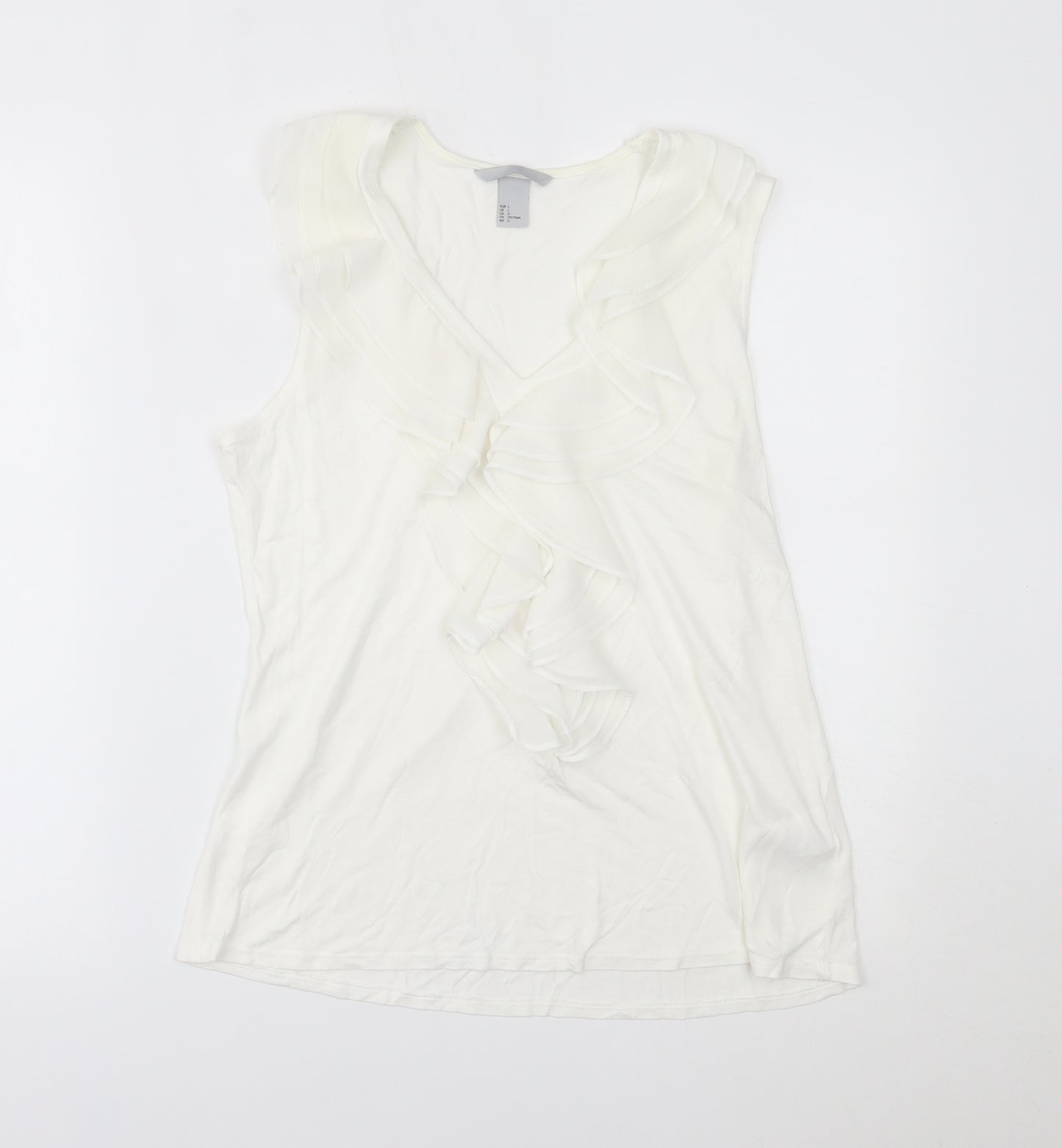 H&M Womens White   Basic Blouse Size L