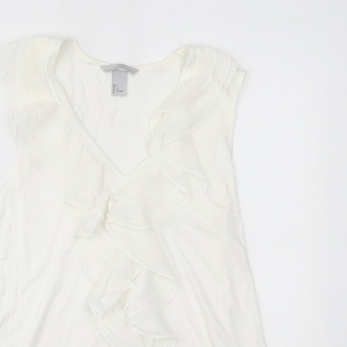 H&M Womens White   Basic Blouse Size L