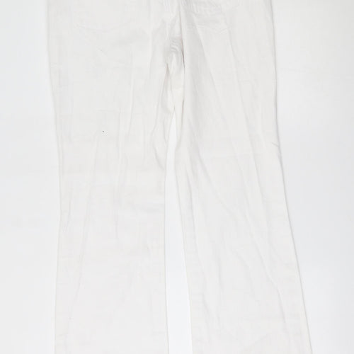 M&S Womens White   Bootcut Jeans Size 14 L30 in - roma fit