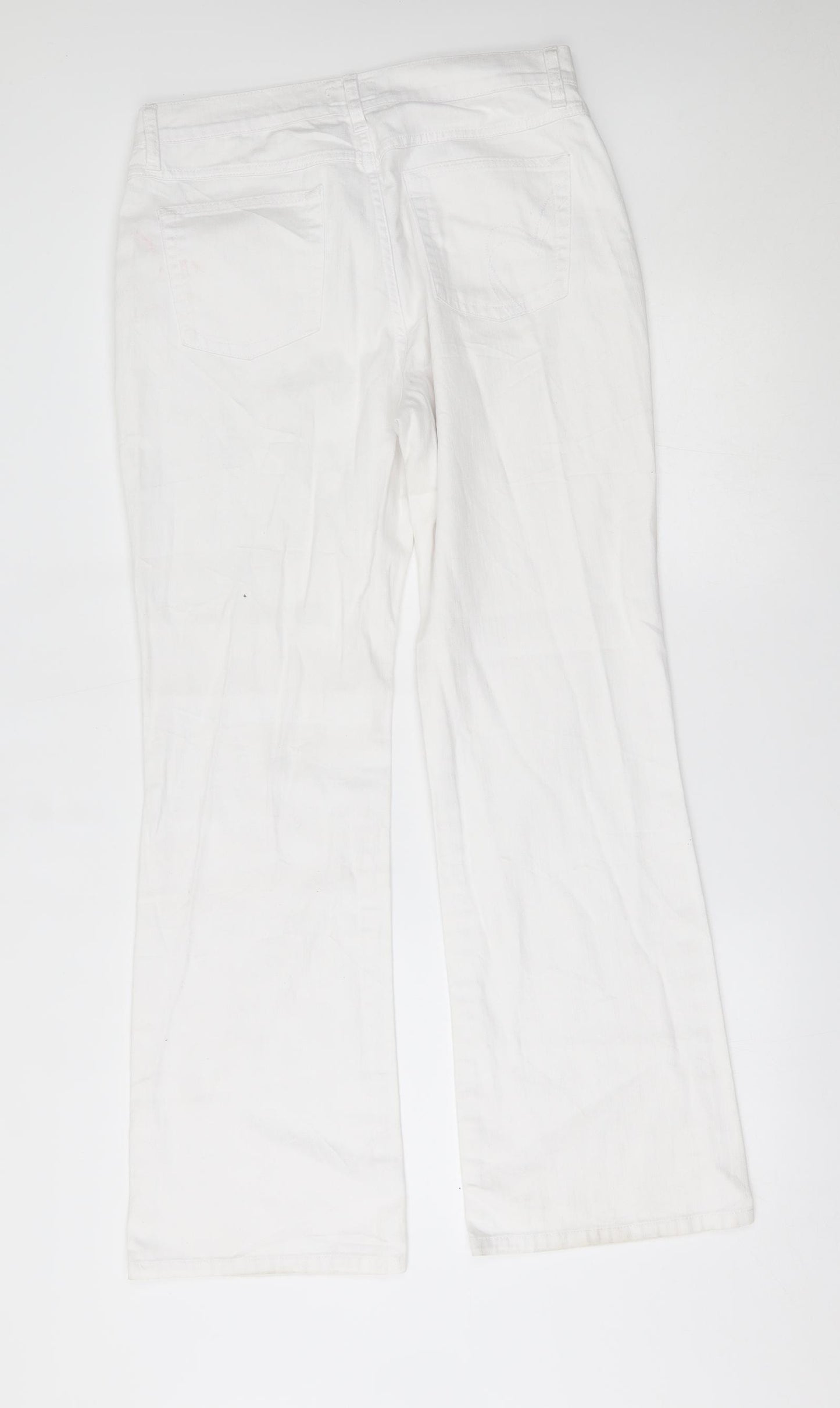 M&S Womens White   Bootcut Jeans Size 14 L30 in - roma fit