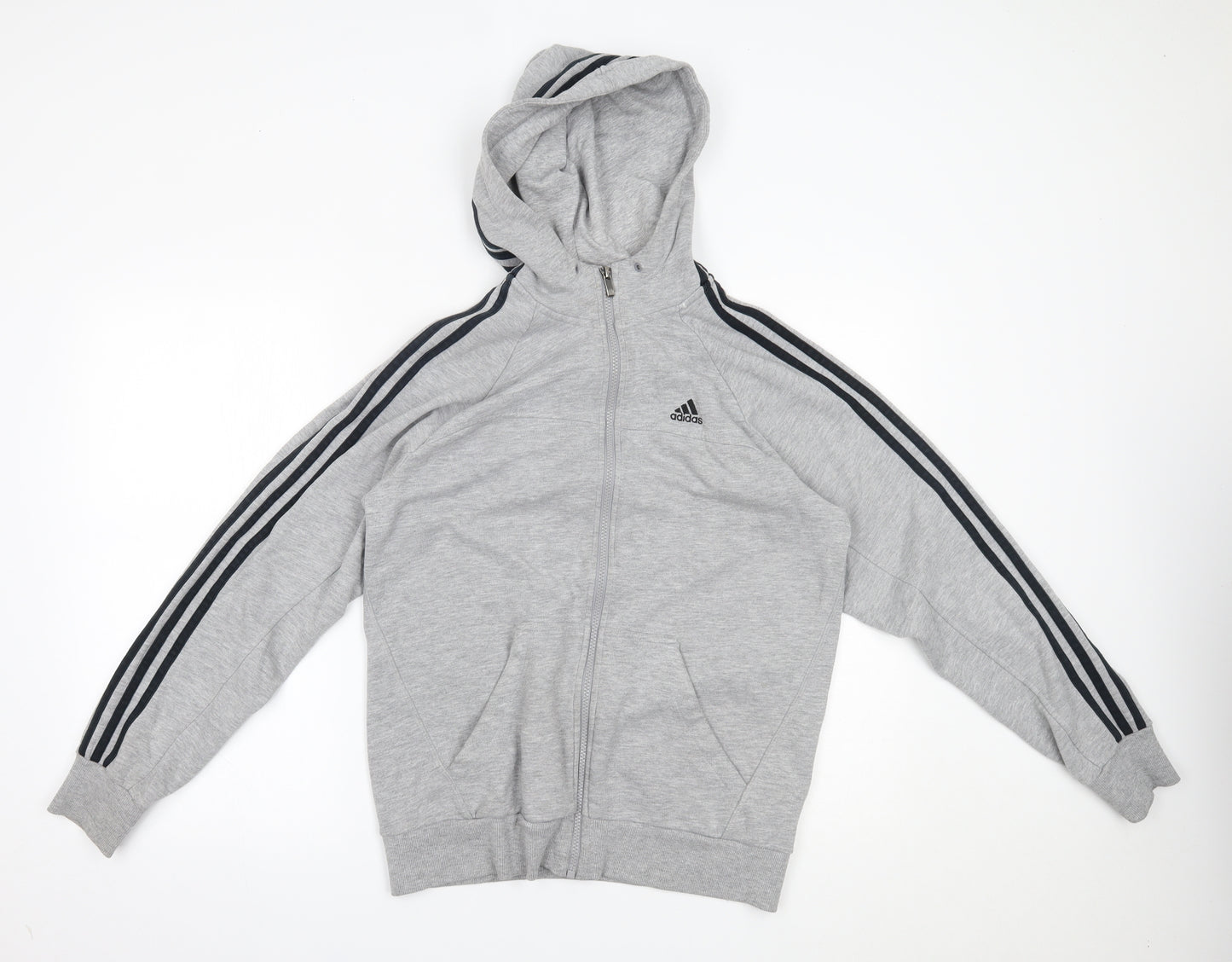 adidas Mens Grey   Full Zip Hoodie Size S