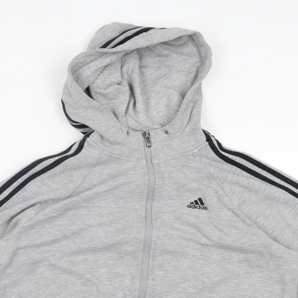 adidas Mens Grey   Full Zip Hoodie Size S