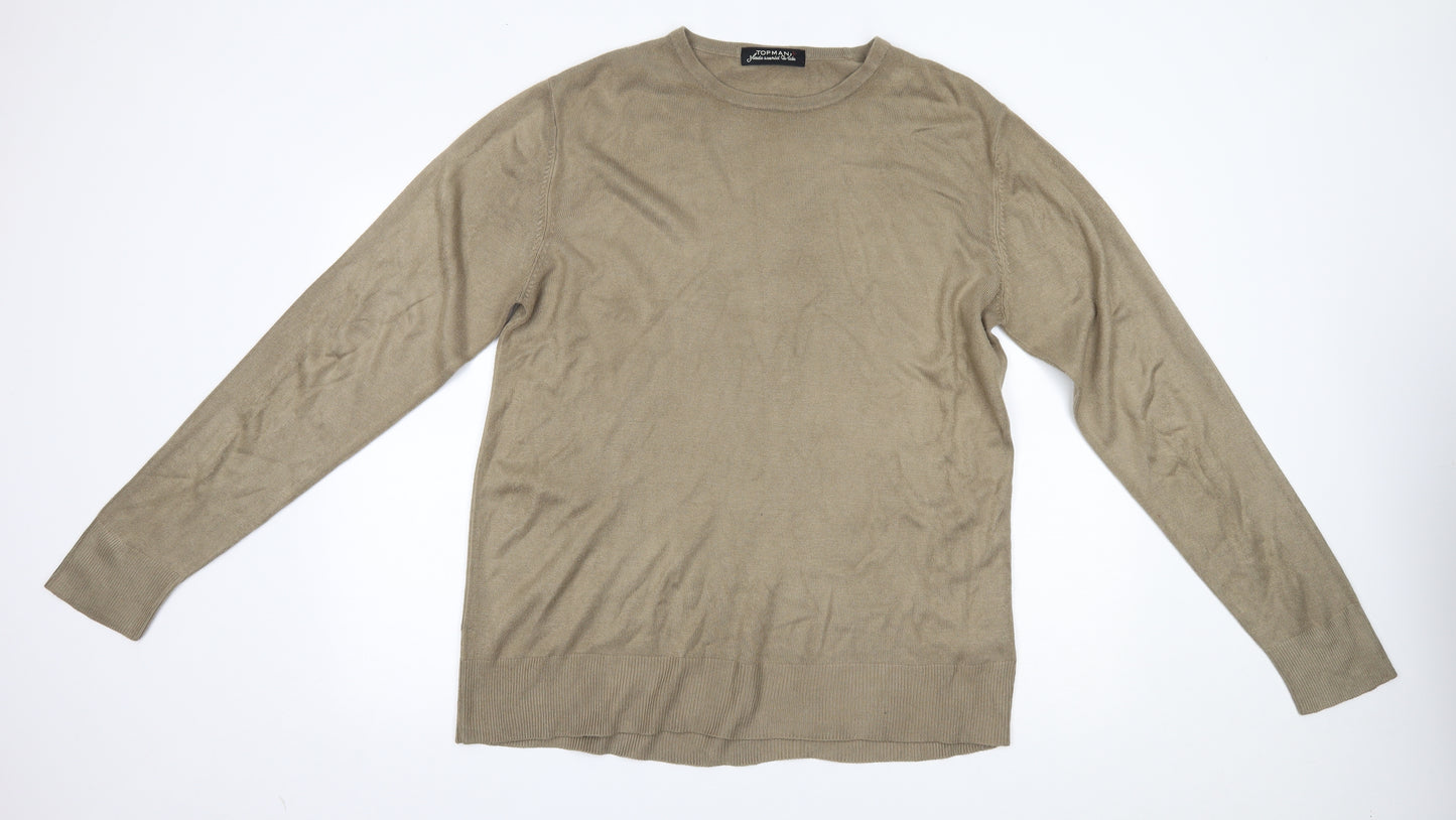 Topman Mens Gold   Pullover Jumper Size L