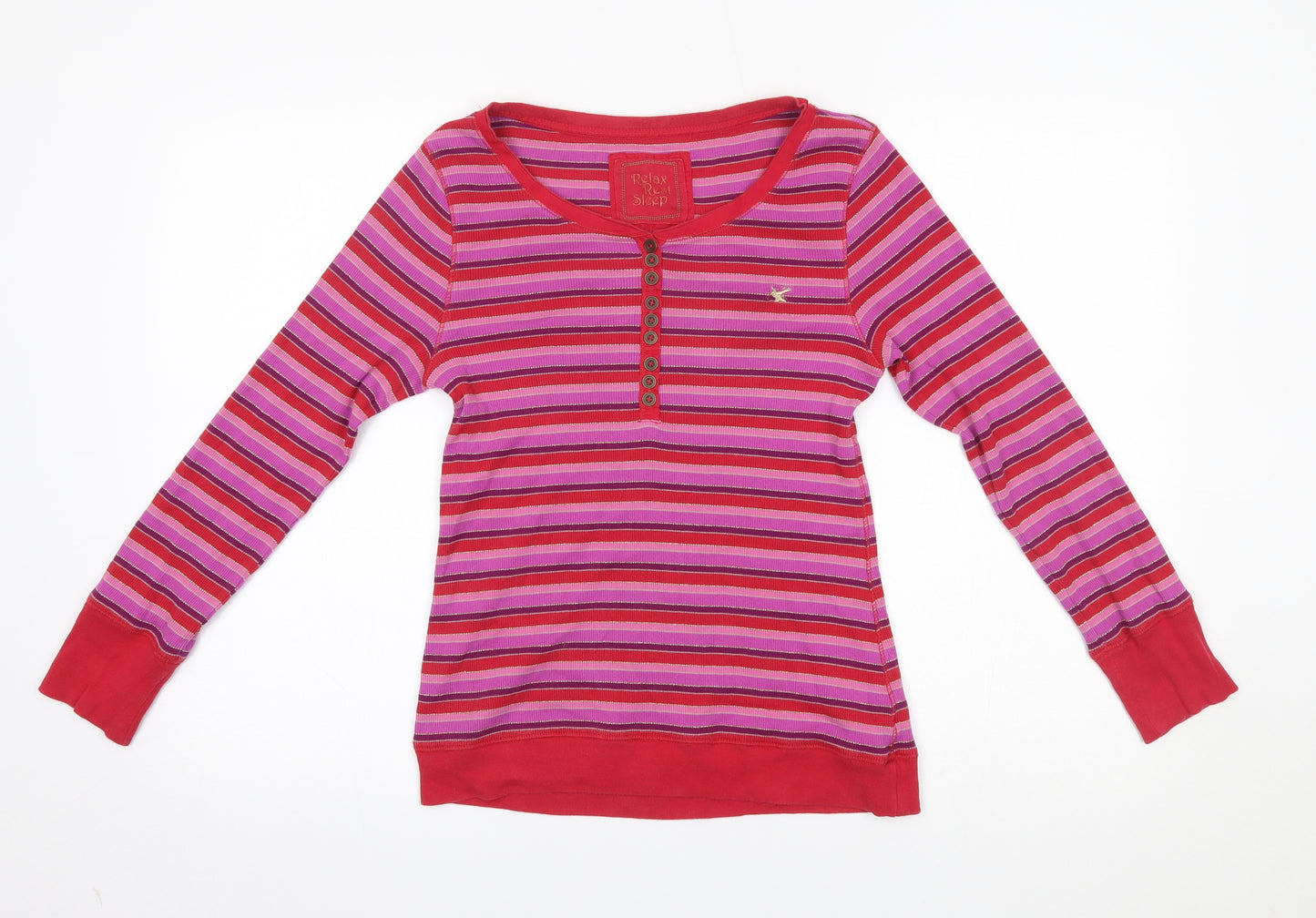 M&S Womens Pink Striped  Pullover Jumper Size 10  - nightwear