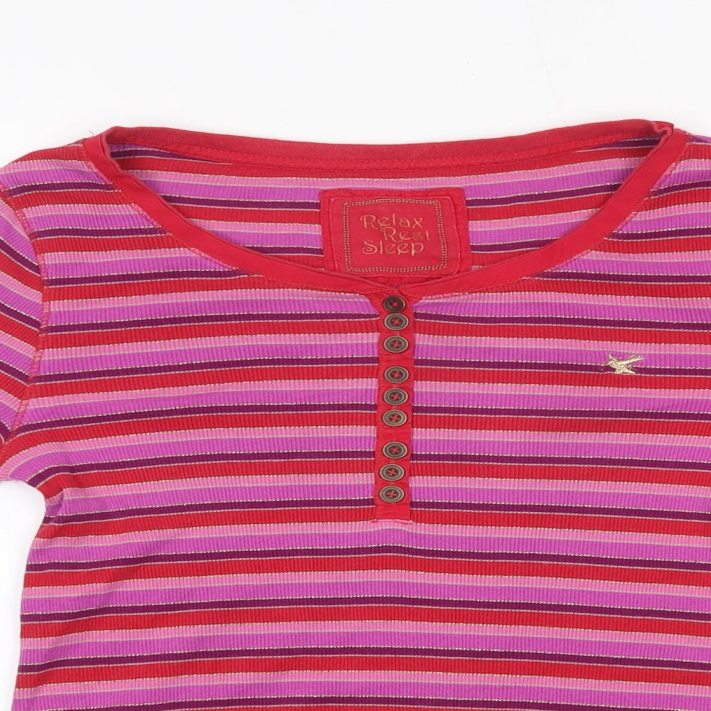 M&S Womens Pink Striped  Pullover Jumper Size 10  - nightwear