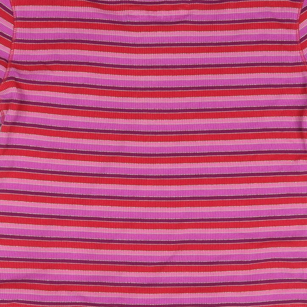 M&S Womens Pink Striped  Pullover Jumper Size 10  - nightwear