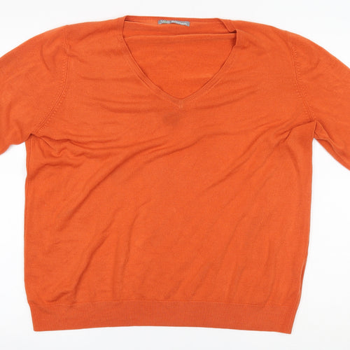 M&S Womens Orange   Pullover Jumper Size 20
