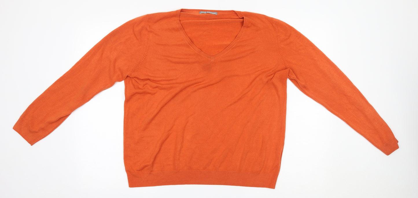 M&S Womens Orange   Pullover Jumper Size 20