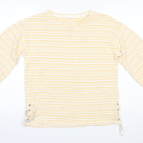 Matalan Womens Yellow Striped  Pullover Jumper Size 12