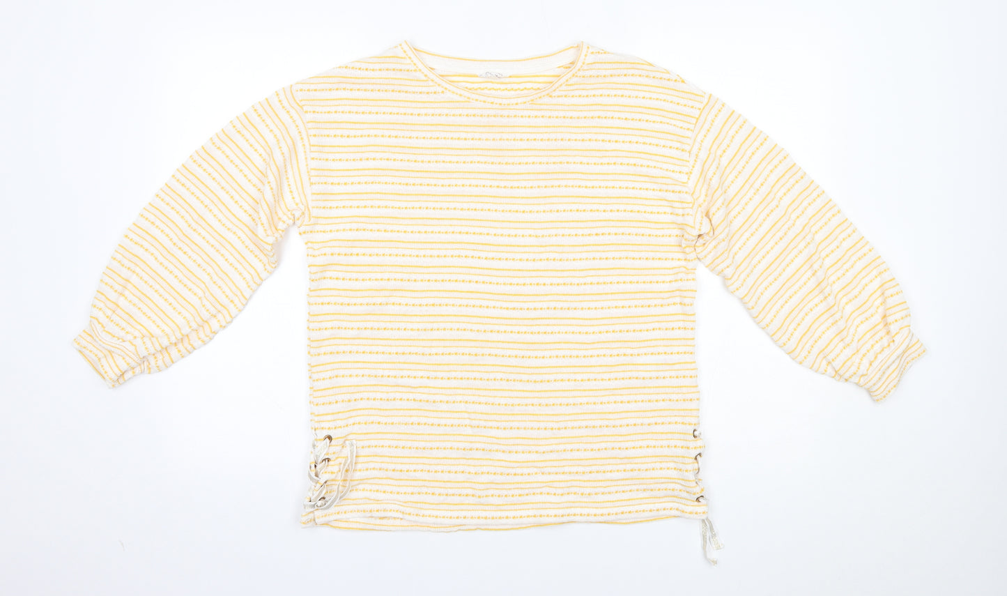 Matalan Womens Yellow Striped  Pullover Jumper Size 12