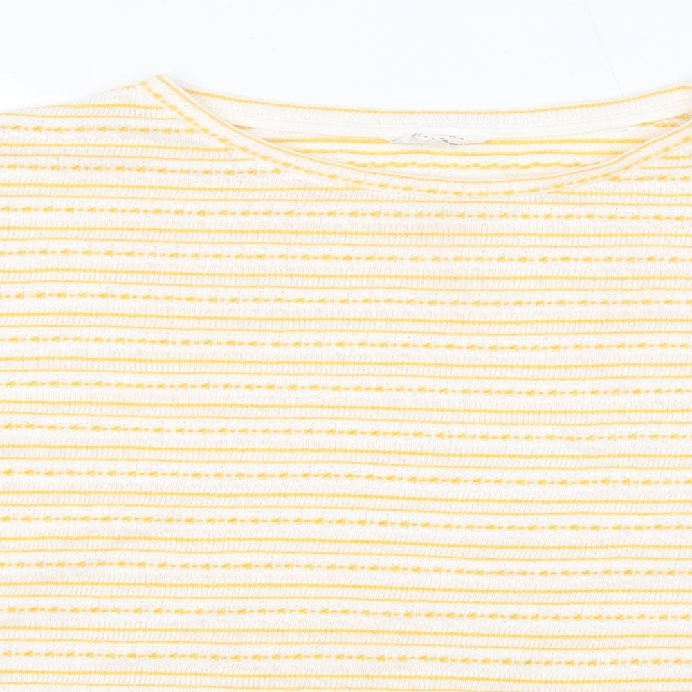 Matalan Womens Yellow Striped  Pullover Jumper Size 12