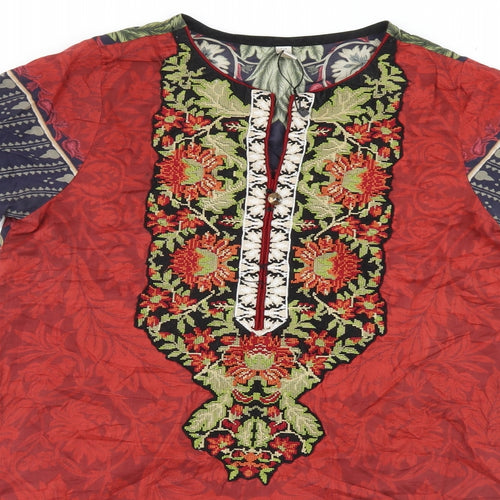 Outfitters Womens Multicoloured Floral  Basic T-Shirt Size S