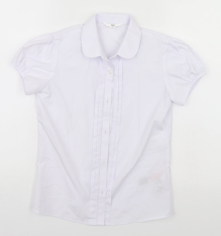 Marks and Spencer Boys Blue   Basic Button-Up Size 10-11 Years