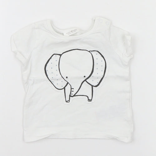 NEXT Baby White   Basic T-Shirt Size Newborn  - Elephant