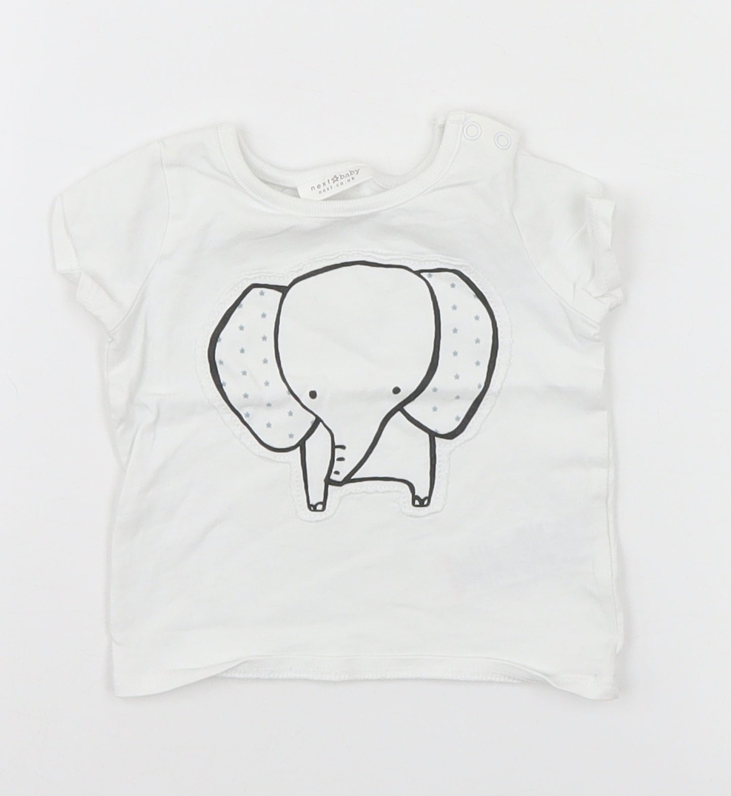 NEXT Baby White   Basic T-Shirt Size Newborn  - Elephant
