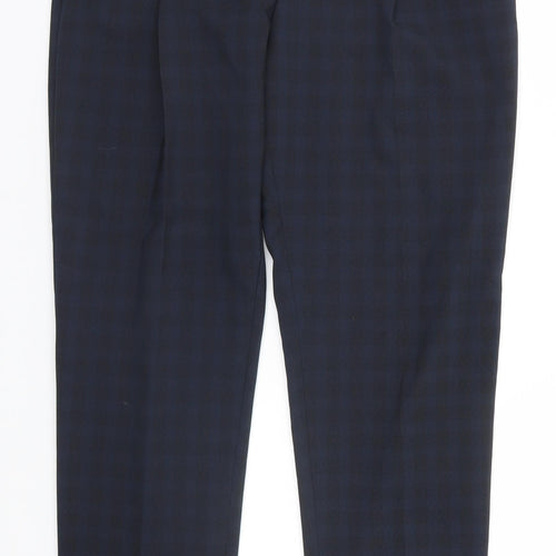 Dorothy Perkins Womens Blue Check  Trousers  Size 8 L28 in