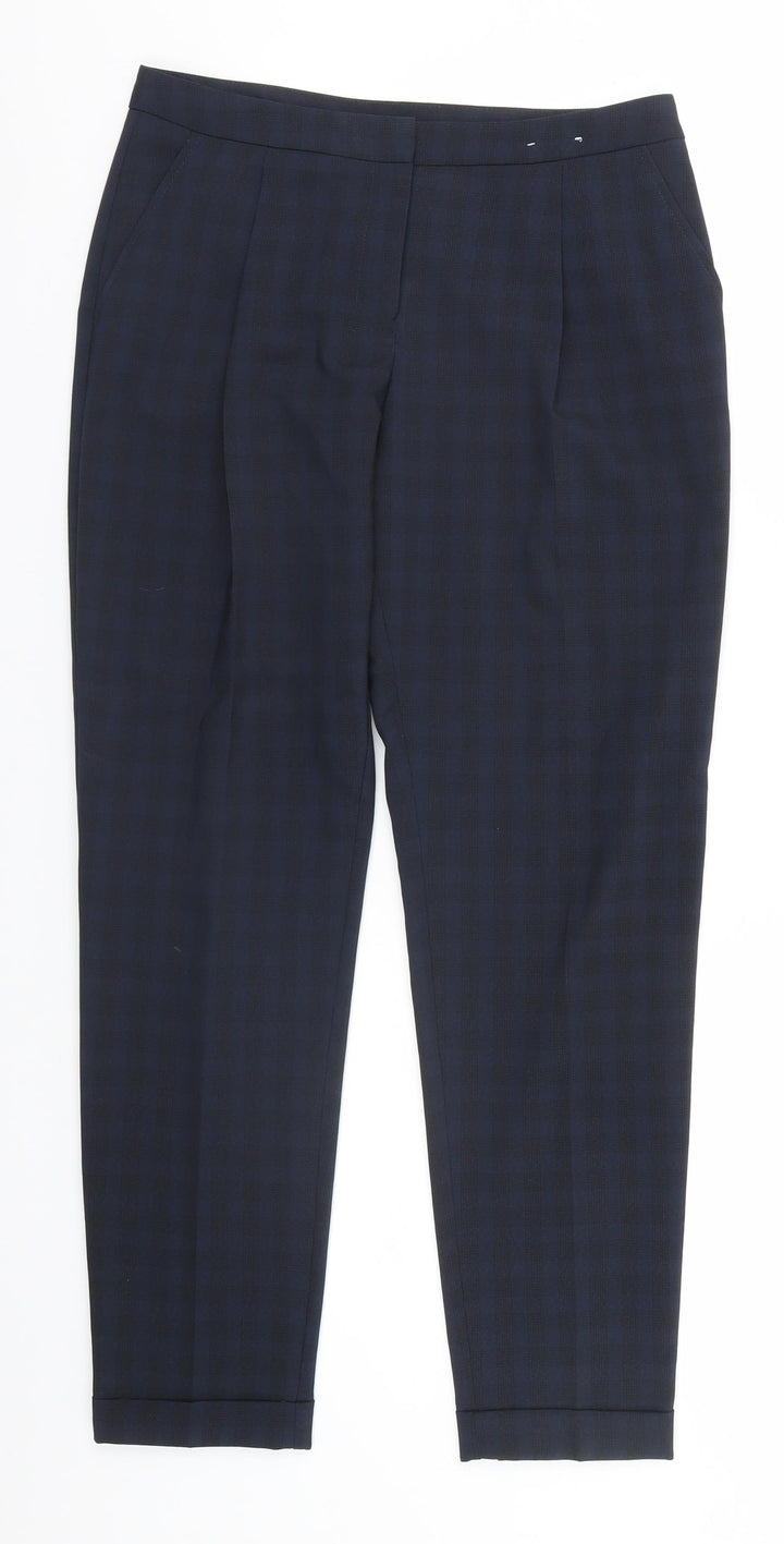 Dorothy Perkins Womens Blue Check  Trousers  Size 8 L28 in