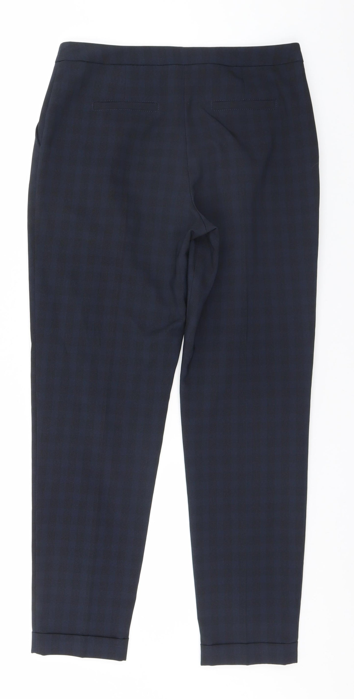 Dorothy Perkins Womens Blue Check  Trousers  Size 8 L28 in