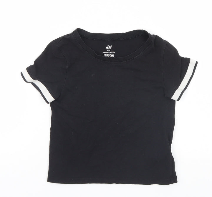 H&M Boys Black   Basic T-Shirt Size 9-10 Years