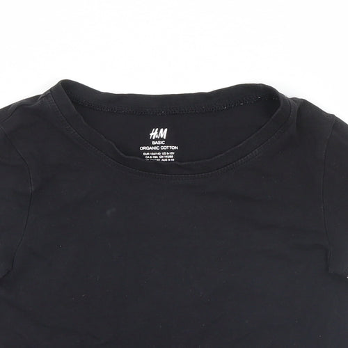 H&M Boys Black   Basic T-Shirt Size 9-10 Years