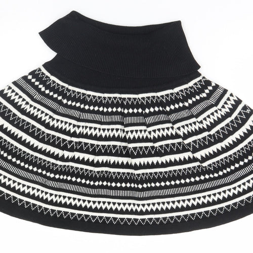 Atmosphere Womens Black Geometric  Wrap Jumper Size 6