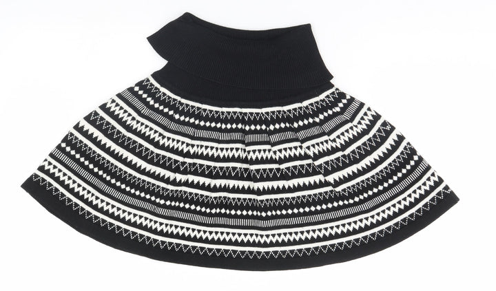 Atmosphere Womens Black Geometric  Wrap Jumper Size 6