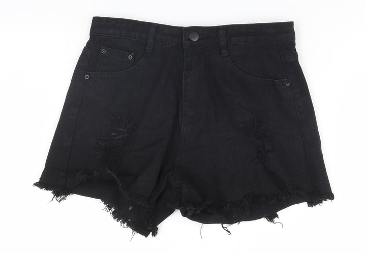 SheIn Womens Black Cut-Off Shorts Size S
