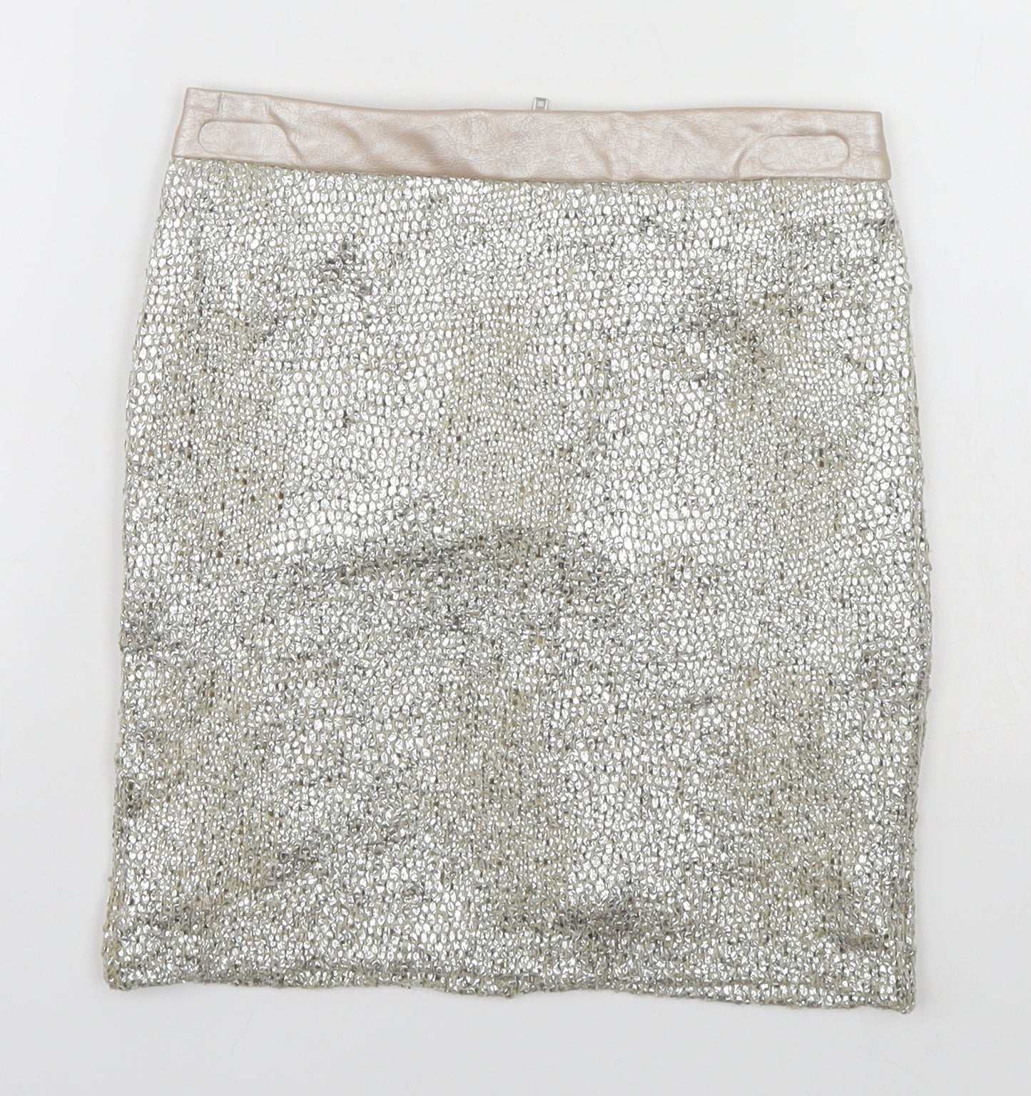 Miss Selfridge Womens Silver   Straight & Pencil Skirt Size 4