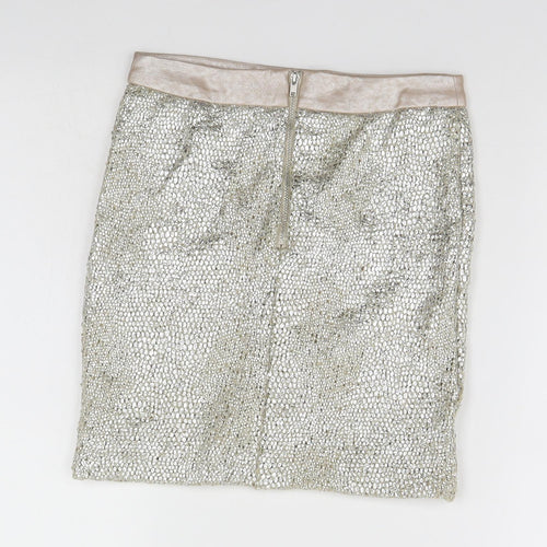 Miss Selfridge Womens Silver   Straight & Pencil Skirt Size 4