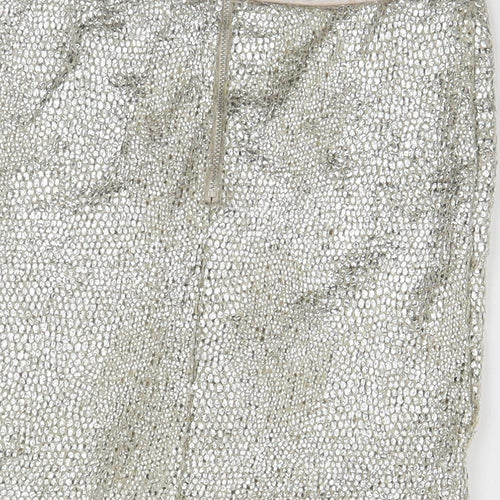 Miss Selfridge Womens Silver   Straight & Pencil Skirt Size 4