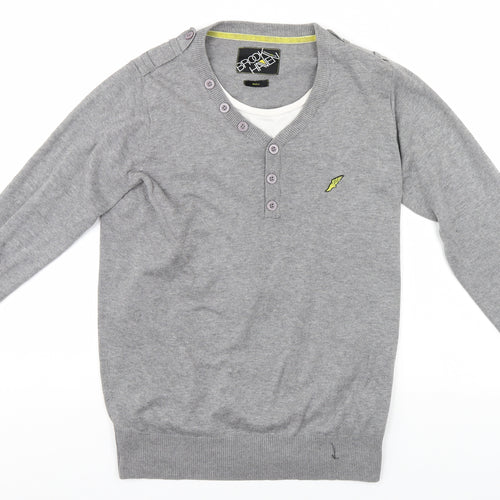 Brookhaven Mens Grey   Pullover Jumper Size S