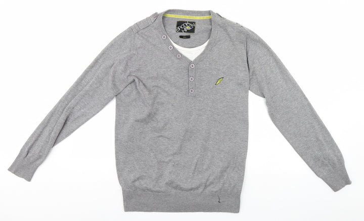 Brookhaven Mens Grey Pullover Jumper Size S