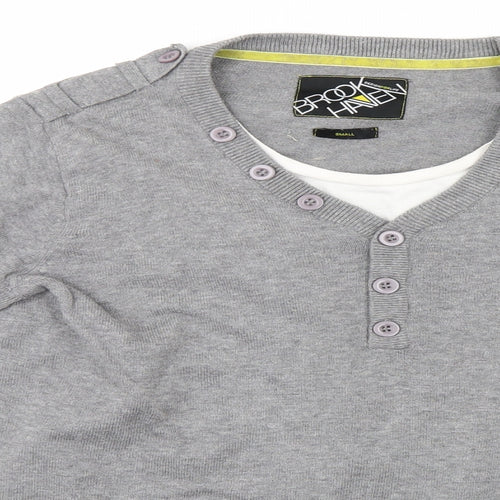 Brookhaven Mens Grey   Pullover Jumper Size S