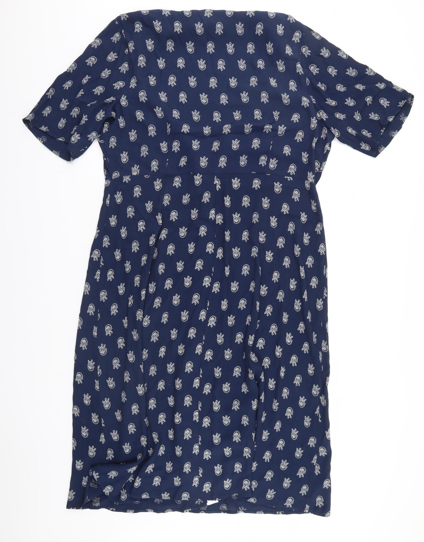 Marks and Spencer Womens Blue Geometric  Top Dress Size 18