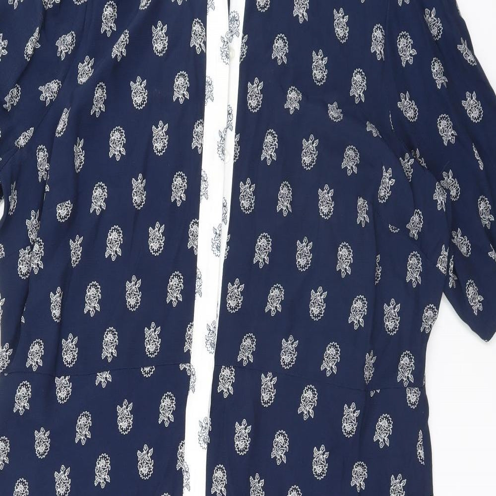 Marks and Spencer Womens Blue Geometric  Top Dress Size 18
