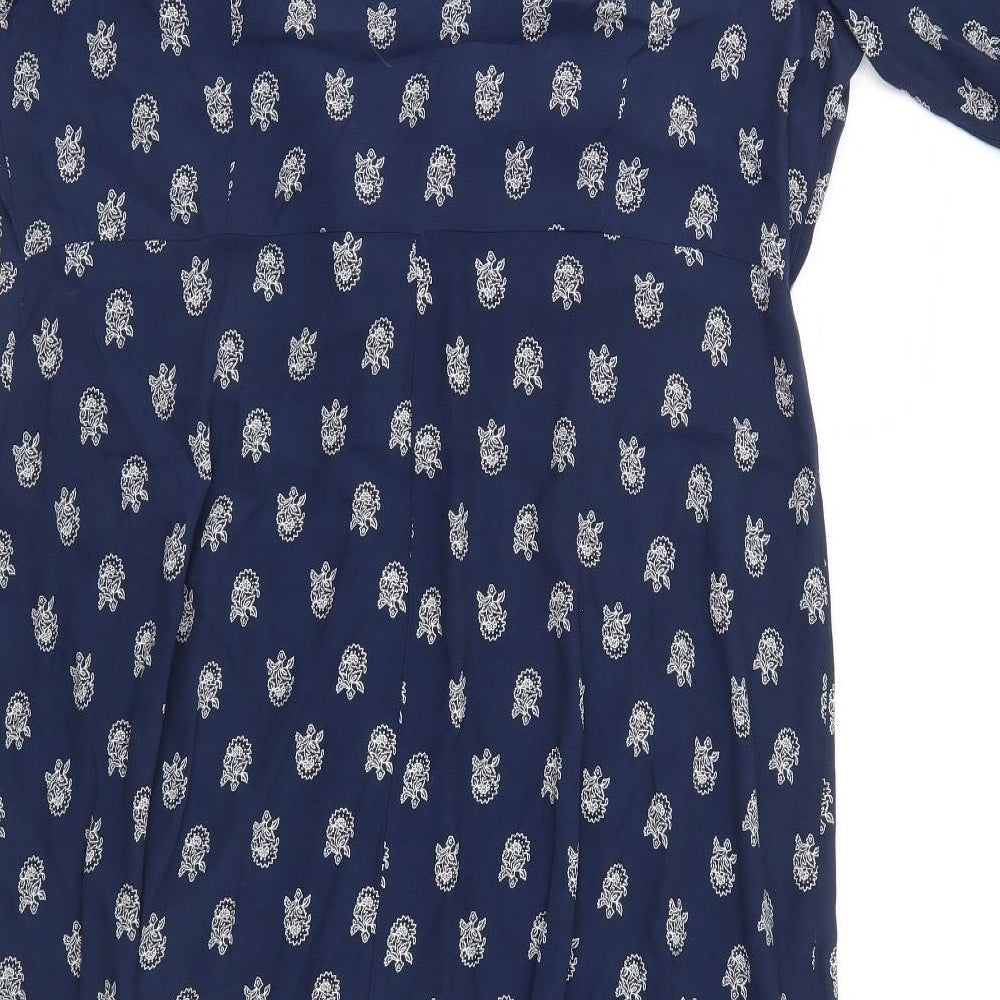 Marks and Spencer Womens Blue Geometric  Top Dress Size 18
