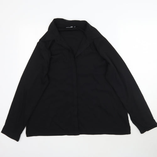 Boohoo Womens Black   Basic Button-Up Size 16