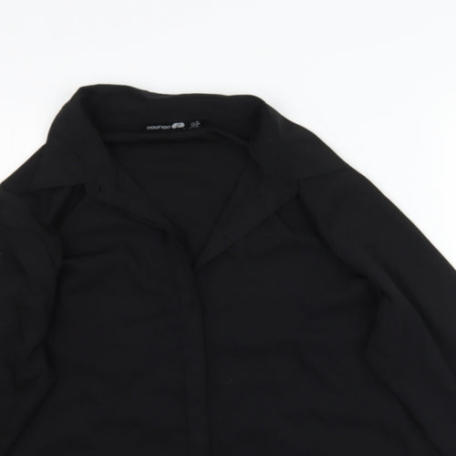 Boohoo Womens Black   Basic Button-Up Size 16