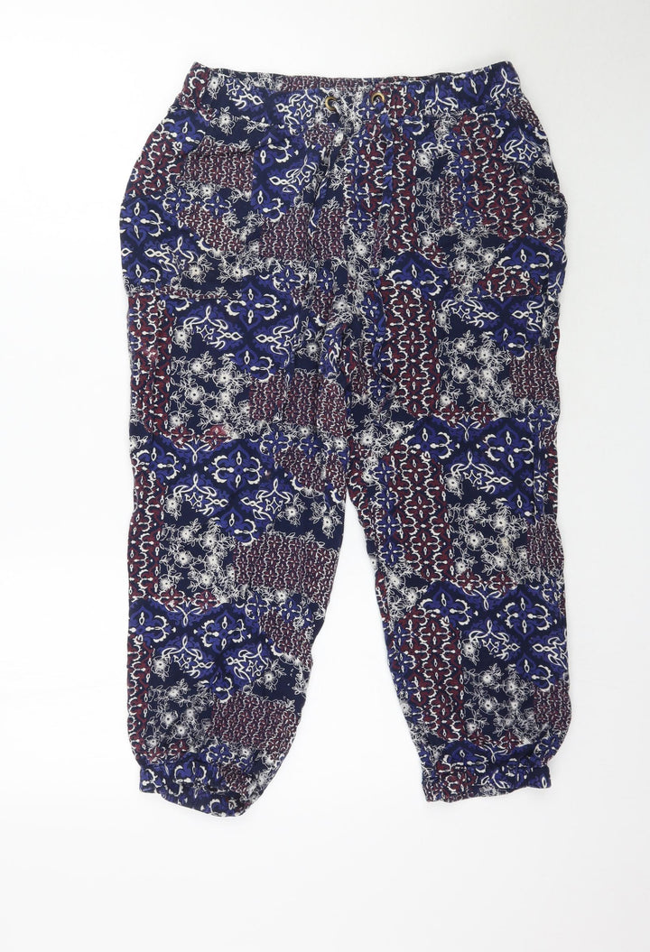 Preworn Womens Multicoloured Floral Harem Trousers Size M L23 in