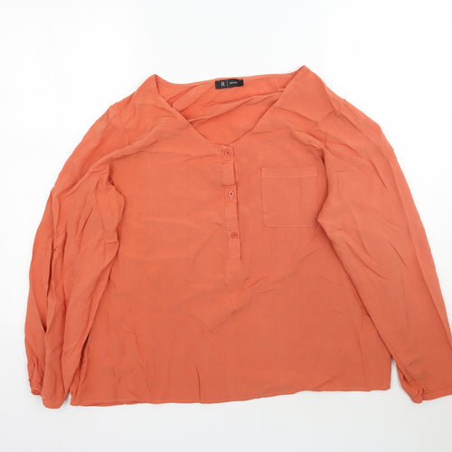 R EDITION  Womens Orange   Basic Blouse Size 18