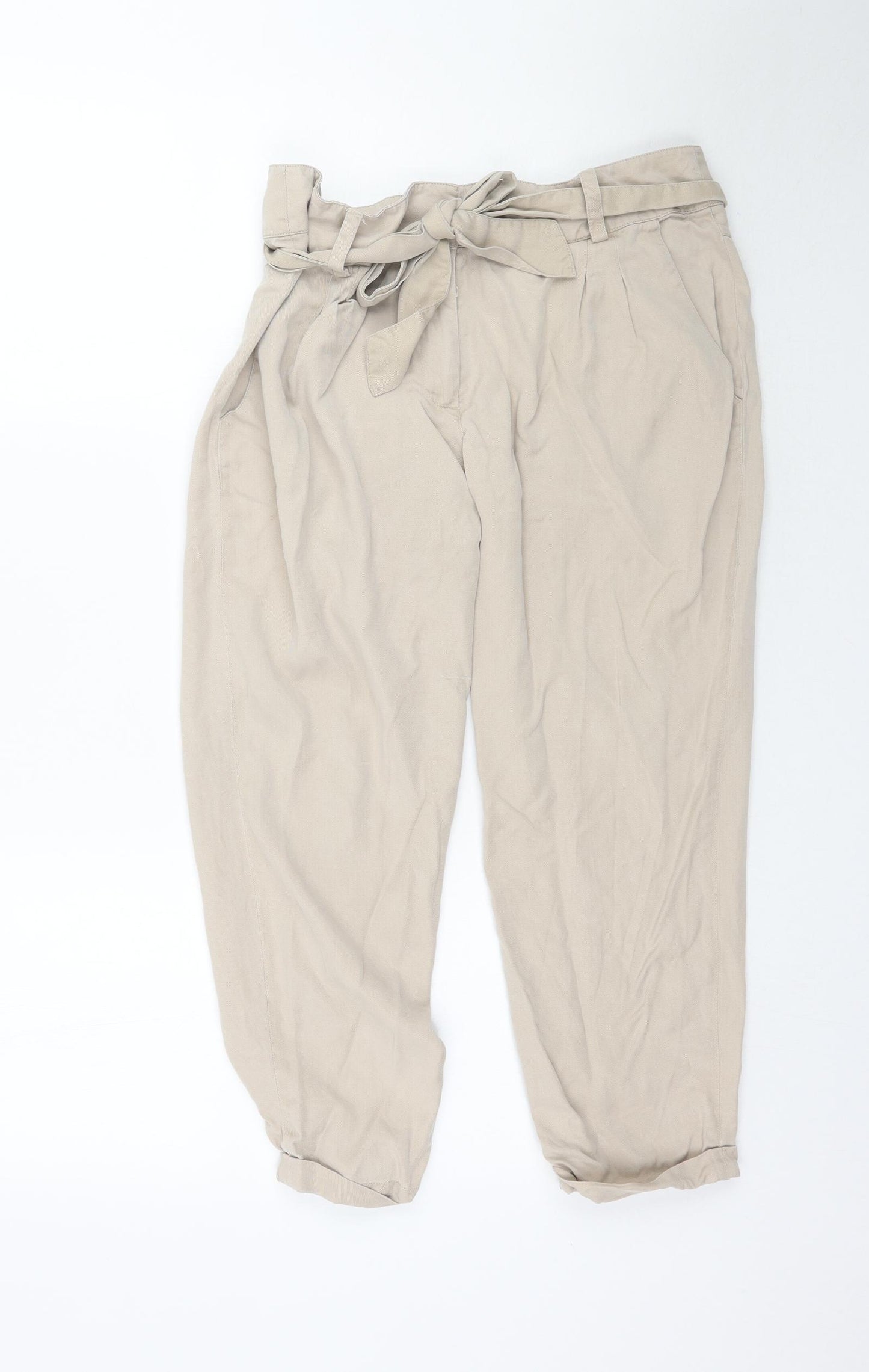 Mint Velvet Womens Beige   Trousers  Size 12 L23 in