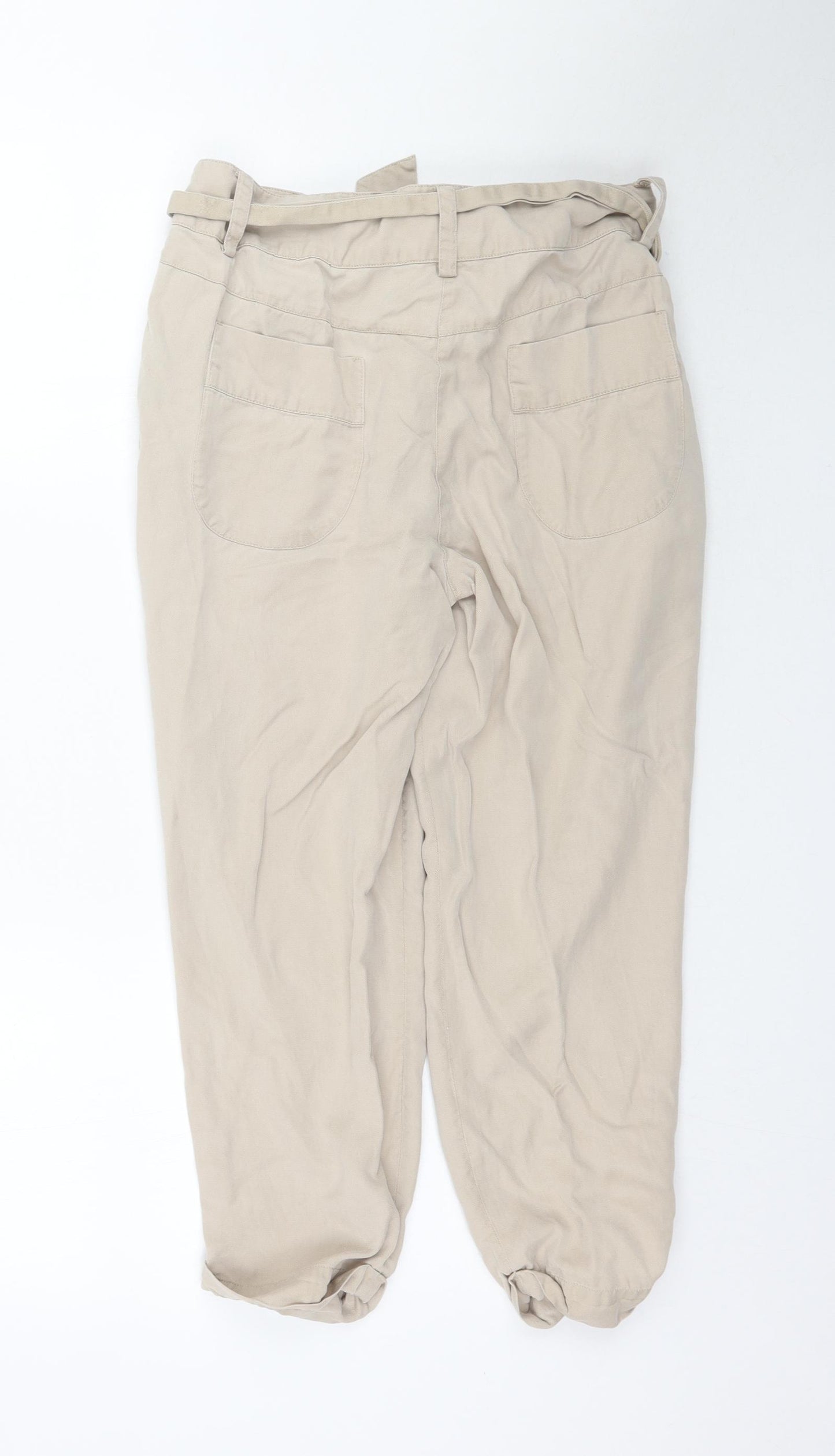 Mint Velvet Womens Beige   Trousers  Size 12 L23 in