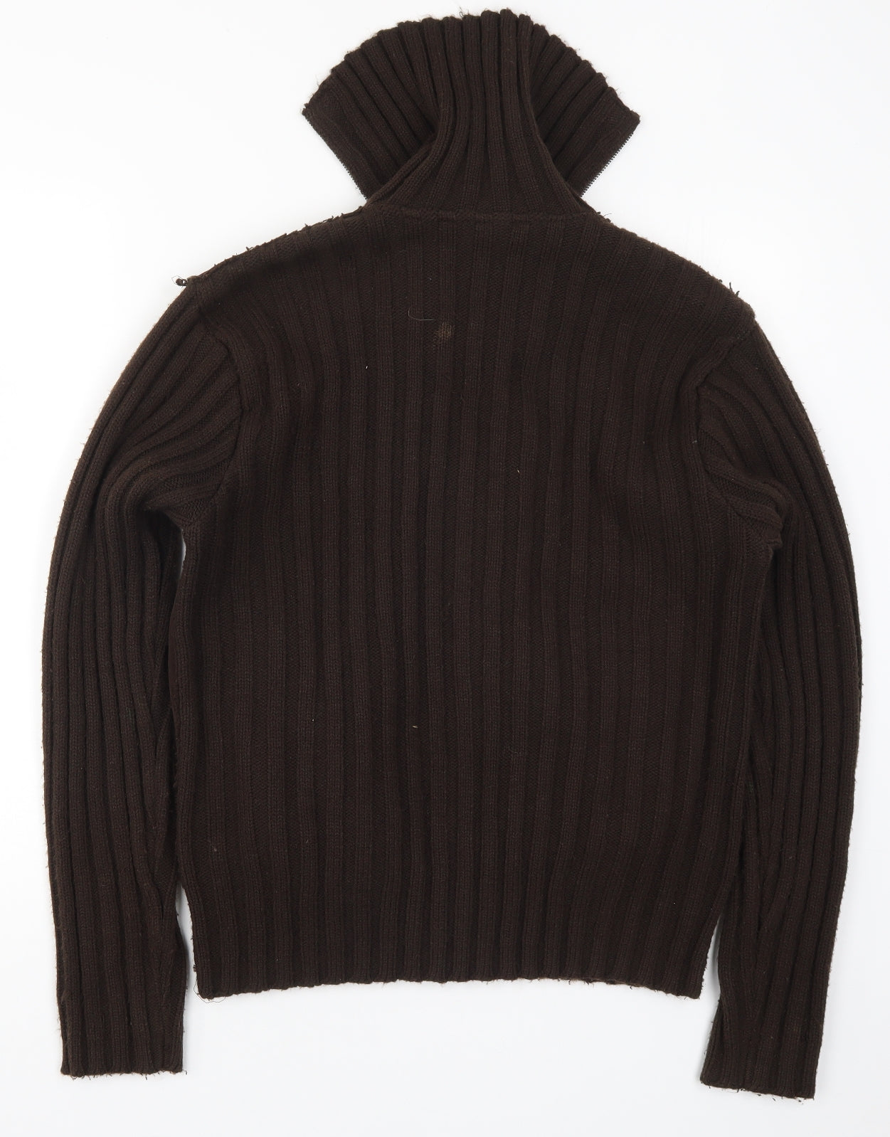 Brave Soul Womens Brown  Knit Full Zip Jumper Size L