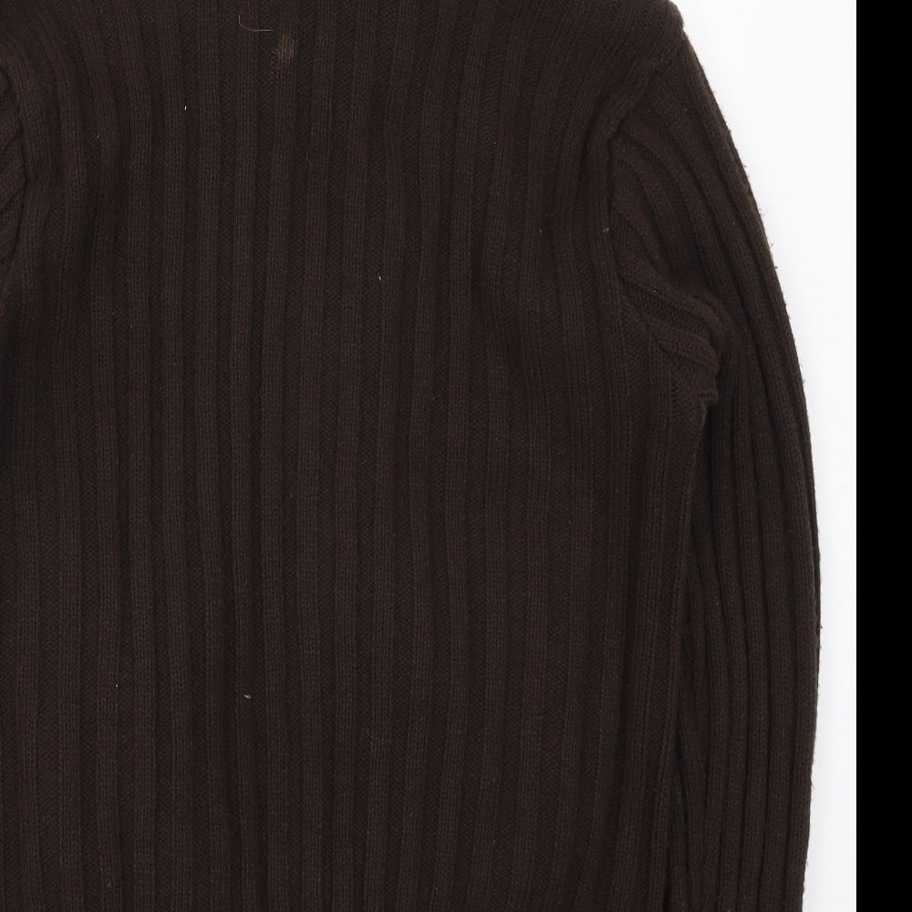 Brave Soul Womens Brown  Knit Full Zip Jumper Size L