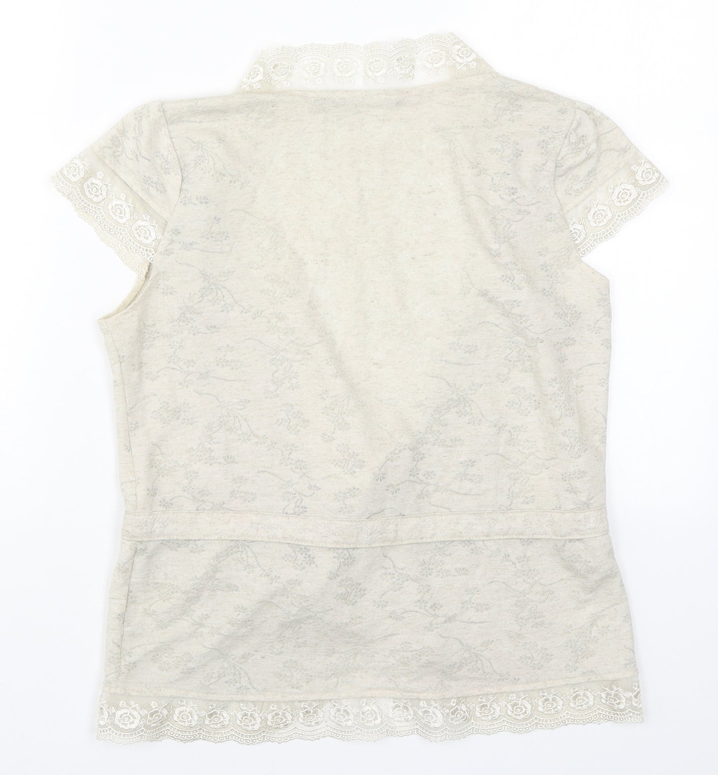 Atmosphere Womens Beige Floral Lace Cardigan Jumper Size 12