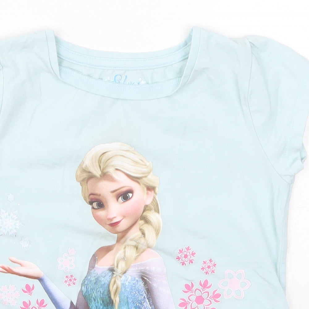 Matalan Girls Blue   Basic T-Shirt Size 4-5 Years  - Frozen Elsa