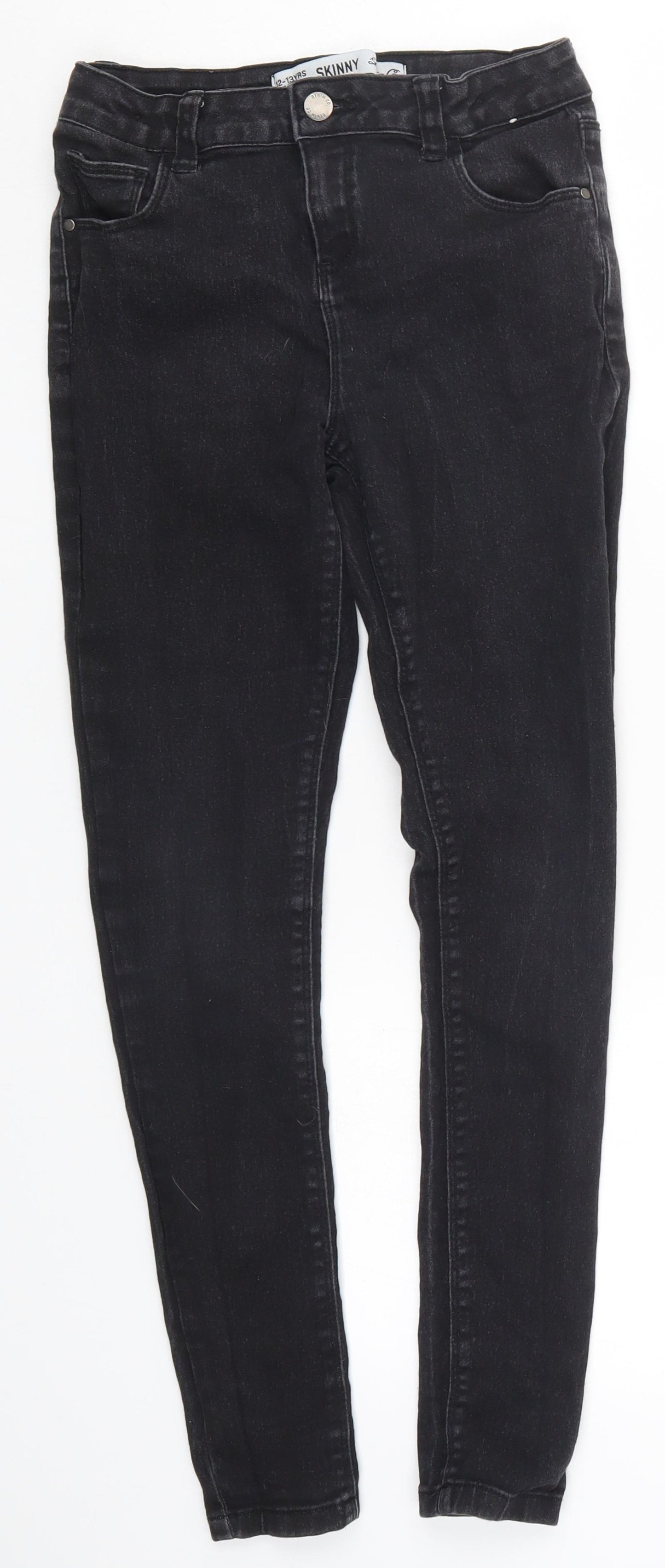 Denim Co Girls Black  Denim Skinny Jeans Size 12-13 Years