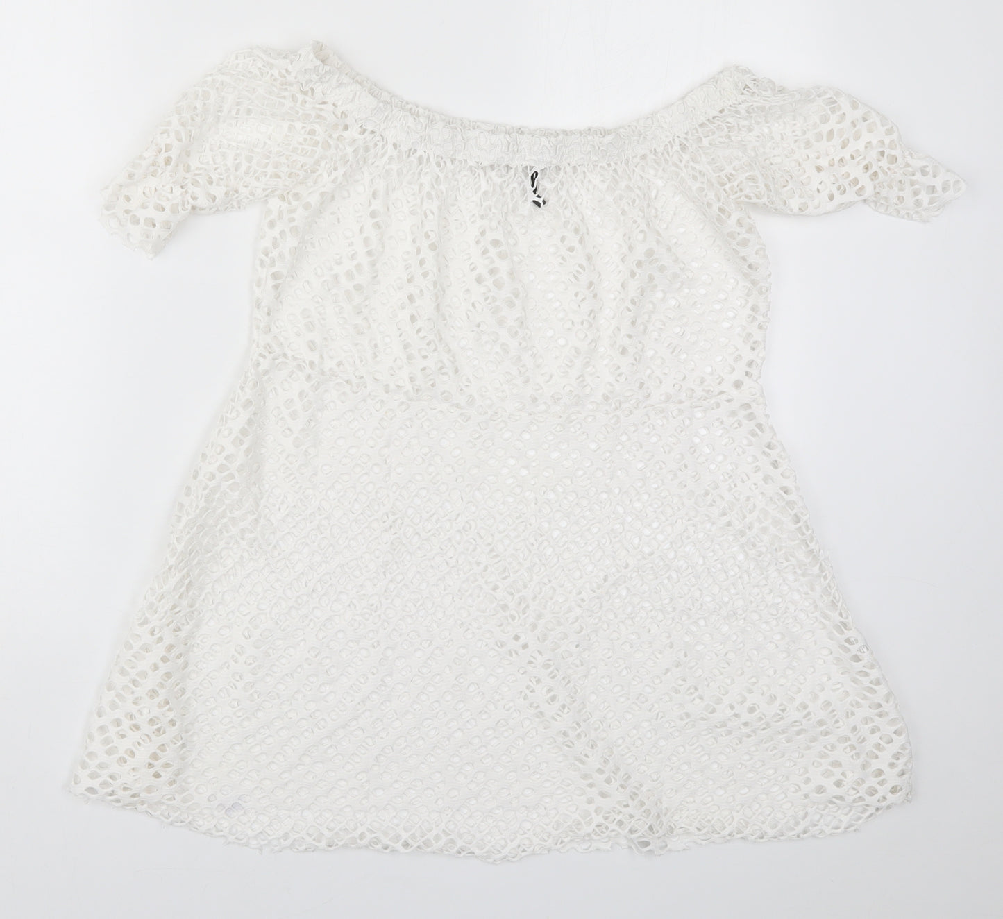 Boohoo Womens White   Basic Blouse Size L  - Cut Out