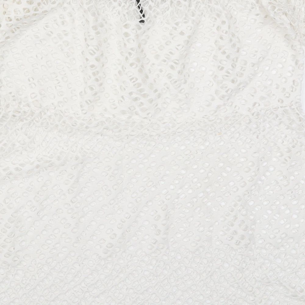 Boohoo Womens White   Basic Blouse Size L  - Cut Out